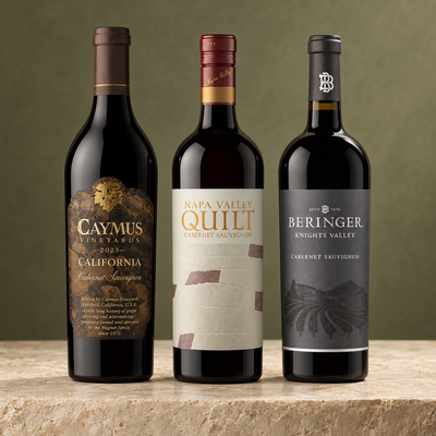 Cabernet Dinner Party three-bottle bundle: Caymus California, Quilt Napa Valley and Beringer Knights Valley