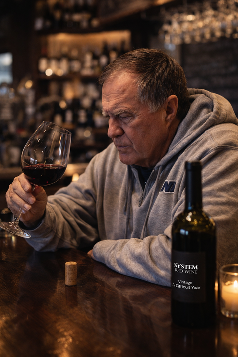  Bill Belichick drinks red wine