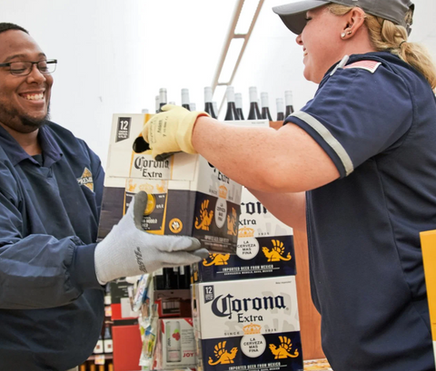 Reyes beverage employees handling beer but will soon be working with wine