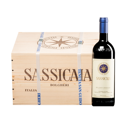 Case of Sassicaia wine