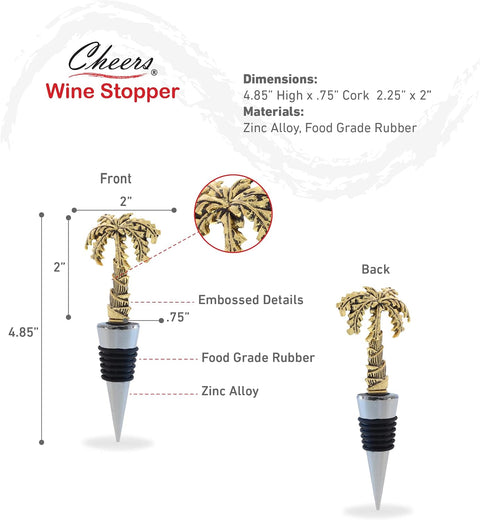 Gold Palm Tree Wine Stopper