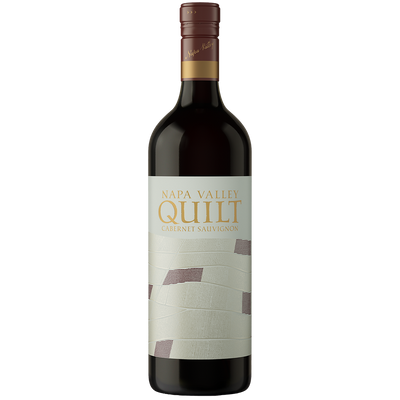 Wine bottle with 'Napa Valley Quilt' label on a white background