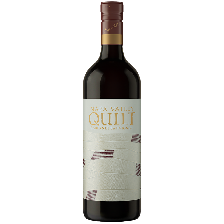Wine bottle with 'Napa Valley Quilt' label on a white background