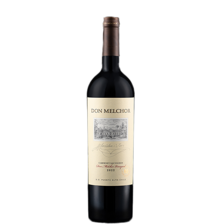 Wine bottle labeled 'Don Melchor' on a white background