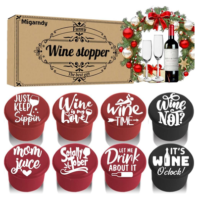 Funny Silicone Wine Stoppers – 8 Pack